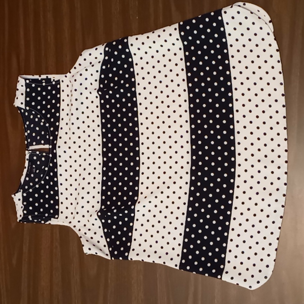 Talbots S White and Black Sleeveless Tank Top